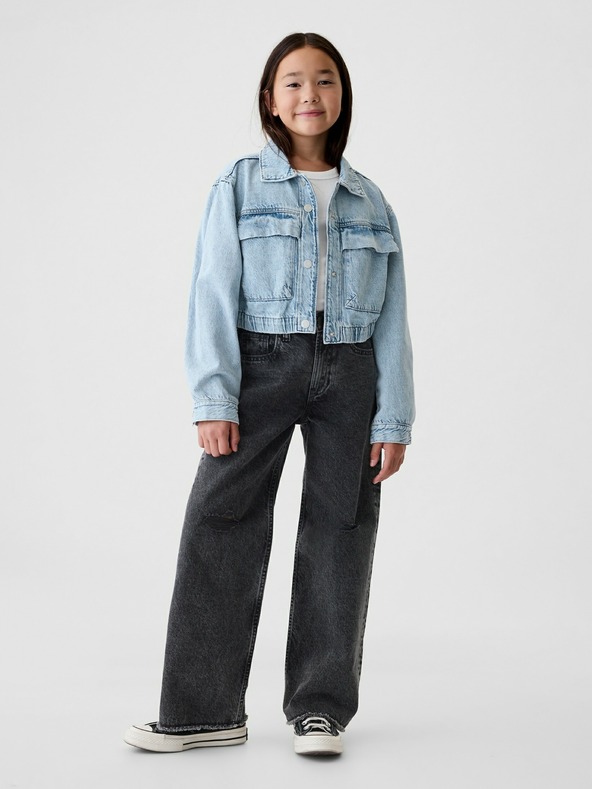GAP Jachetă din denim pentru copii, crop GAP