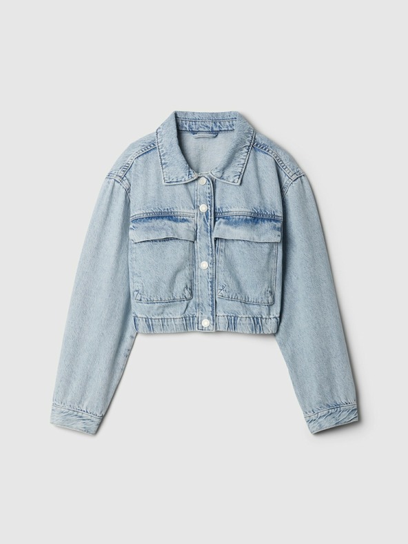 GAP Jachetă din denim pentru copii, crop GAP