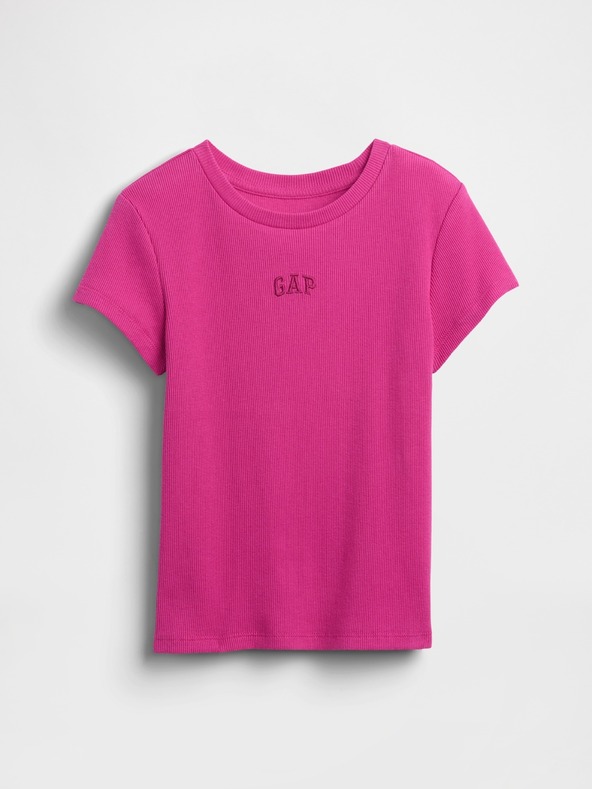 GAP Tricou pentru copii din material rib cu logo GAP