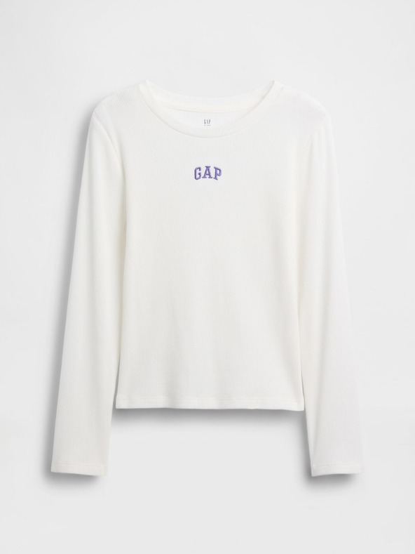 GAP Tricou pentru copii din material rib cu logo GAP