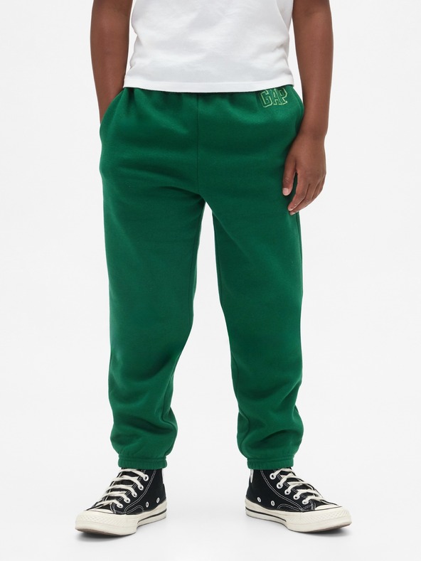 GAP Pantaloni de trening fleece logo army pentru copii GAP