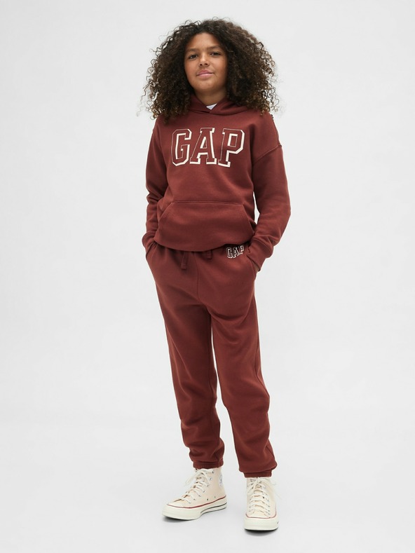 GAP Pantaloni de trening fleece logo army pentru copii GAP