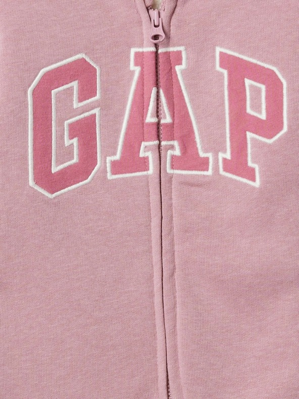 GAP Baby salopetă cu glugă din sherpa cu logo GAP