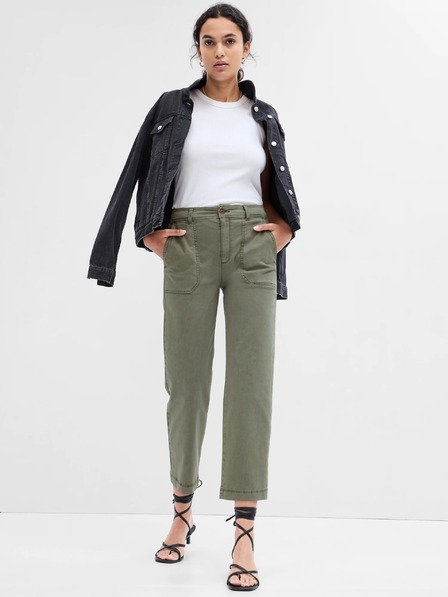 GAP Pantaloni girlfriend khaki high rise Utility GAP