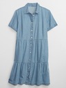 GAP Rochie din denim cu volane GAP