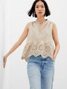 GAP Top peplum din bumbac cu dantelă GAP