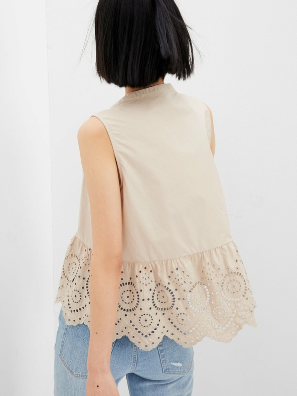 GAP Top peplum din bumbac cu dantelă GAP