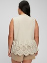 GAP Top peplum din bumbac cu dantelă GAP