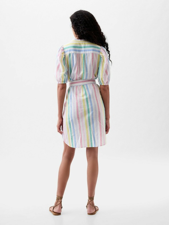 GAP Rochie mini în dungi din amestec de in GAP