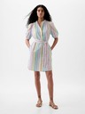 GAP Rochie mini în dungi din amestec de in GAP