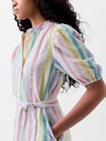 GAP Rochie mini în dungi din amestec de in GAP