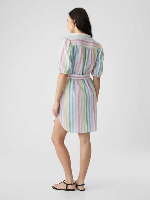 GAP Rochie mini în dungi din amestec de in GAP