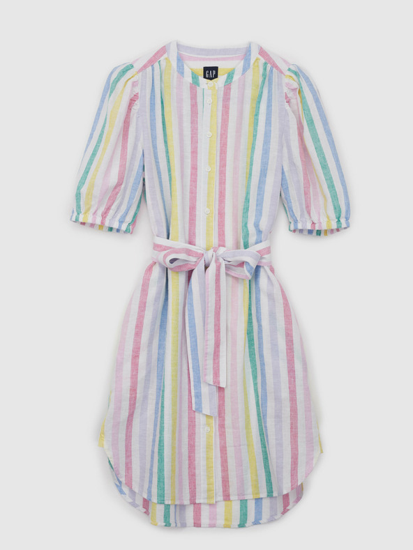 GAP Rochie mini în dungi din amestec de in GAP