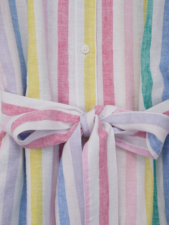 GAP Rochie mini în dungi din amestec de in GAP