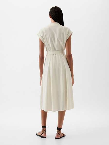 GAP Rochie midi din in tip cămașă GAP