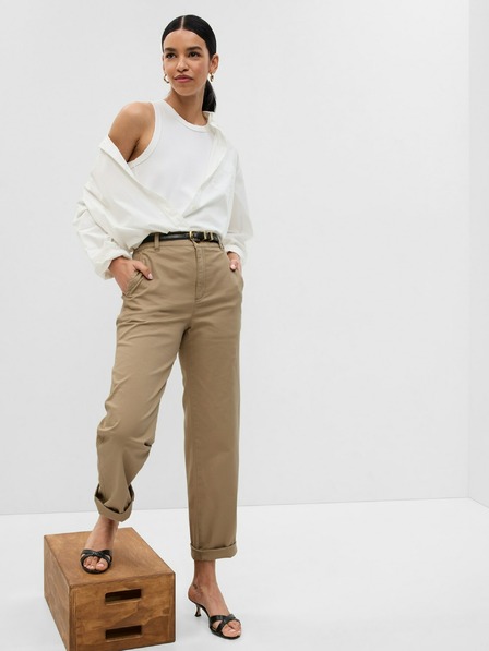 GAP Pantaloni girlfriend khaki high rise GAP