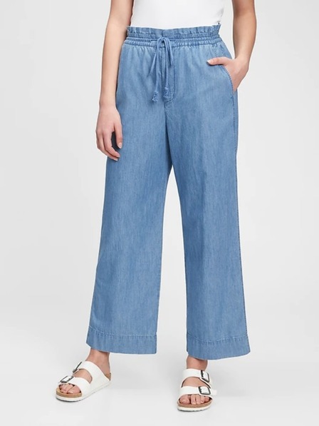 GAP Pantaloni high rise chambray wide-leg GAP