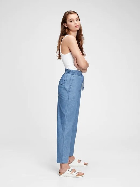 GAP Pantaloni high rise chambray wide-leg GAP
