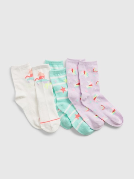 GAP Șosete unicorn pentru copii 3 perechi GAP