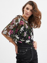 Orsay Bluză de damă neagră florală ORSAY