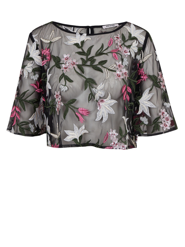 Orsay Bluză de damă neagră florală ORSAY