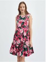 Orsay Rochie florala damă neagră și roz ORSAY