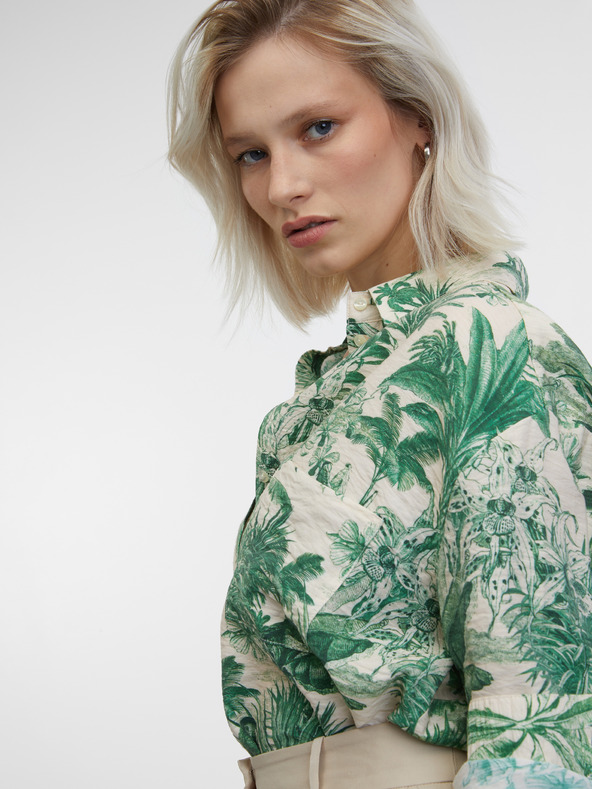 Orsay Cămașă pentru femei verde și bej ORSAY