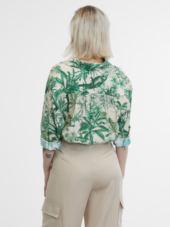 Orsay Cămașă pentru femei verde și bej ORSAY