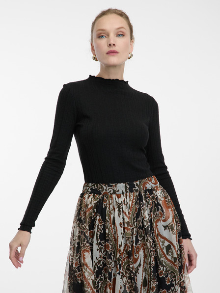 Orsay Tricou negru cu guler pentru femei ORSAY