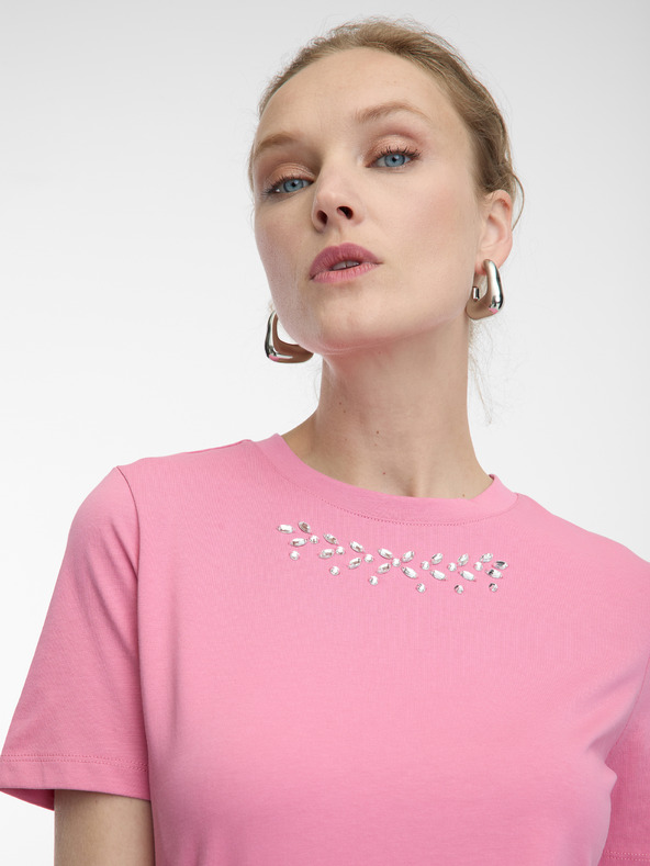 Orsay Tricou roz cu aplicație pentru femei ORSAY