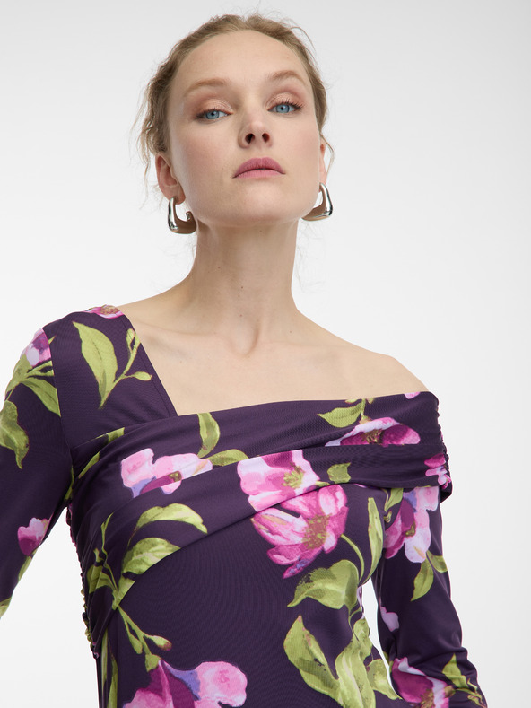 Orsay Bluză mov cu imprimeu floral pentru femei ORSAY