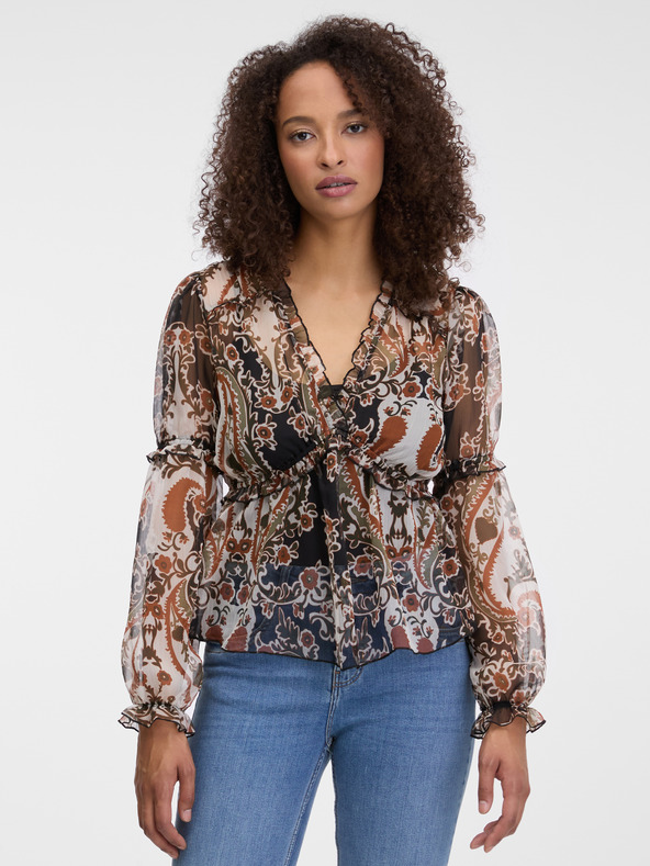 Orsay Bluză maro cu model pentru femei ORSAY