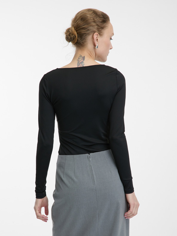 Orsay Top negru cu mânecă lungă pentru femei ORSAY
