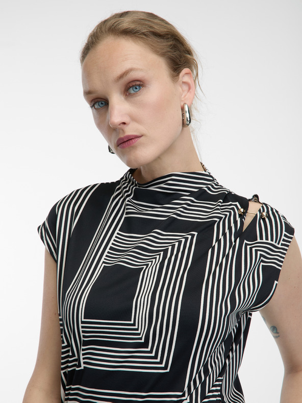 Orsay Bluză de damă neagră cu model ORSAY