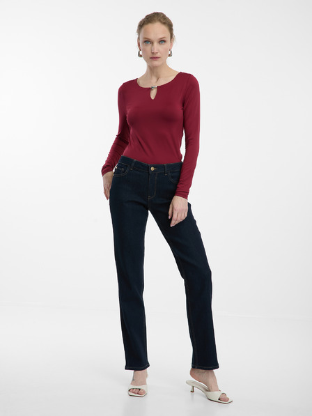 Orsay Top vișiniu cu mânecă lungă pentru femei ORSAY