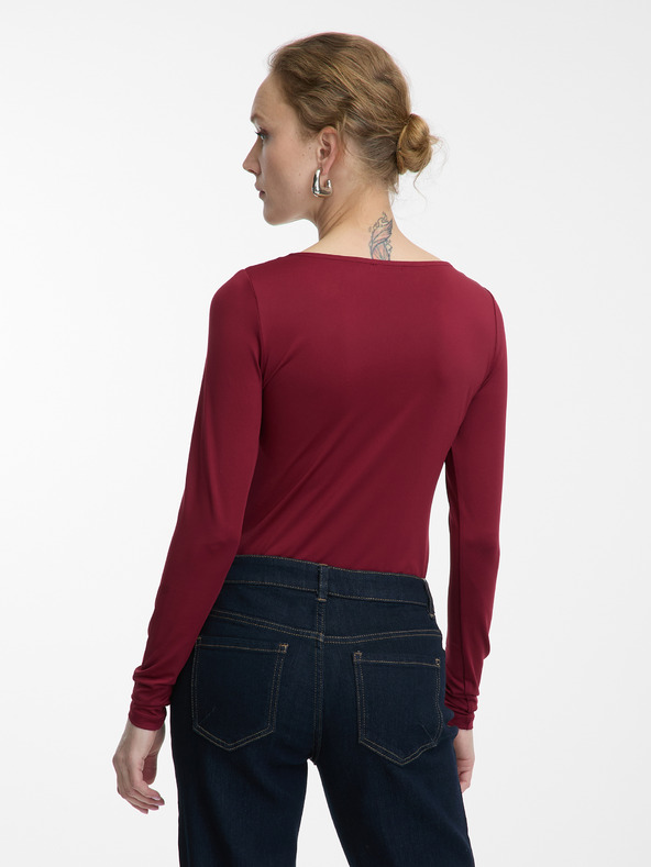 Orsay Top vișiniu cu mânecă lungă pentru femei ORSAY