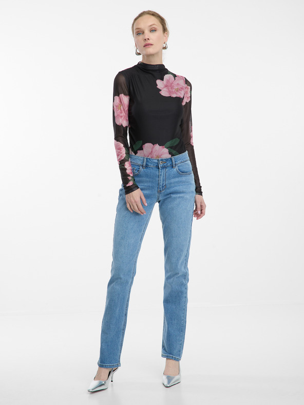 Orsay Bluză neagră cu imprimeu floral pentru femei ORSAY