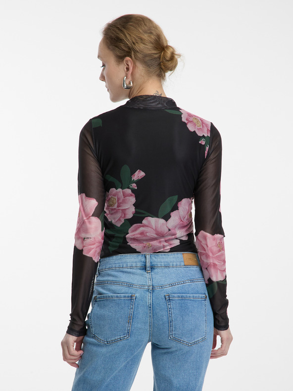 Orsay Bluză neagră cu imprimeu floral pentru femei ORSAY