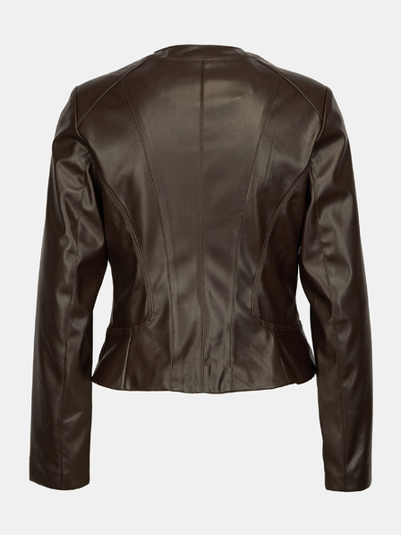 Orsay Jachetă maro închis din piele pentru femei ORSAY