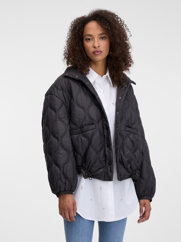 Orsay Geacă matlasată neagră pentru femei ORSAY