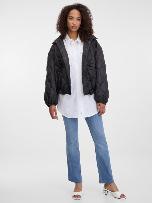 Orsay Geacă matlasată neagră pentru femei ORSAY