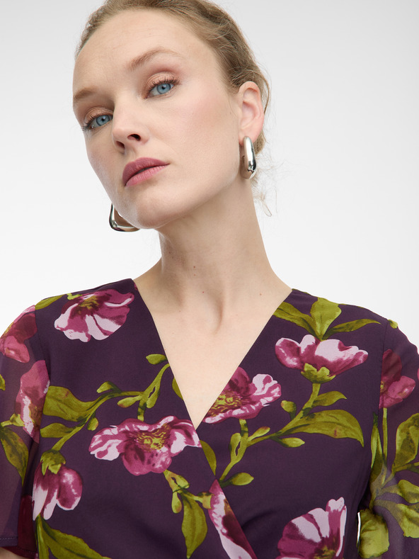 Orsay Rochie midi violet pentru femei cu imprimeu floral ORSAY