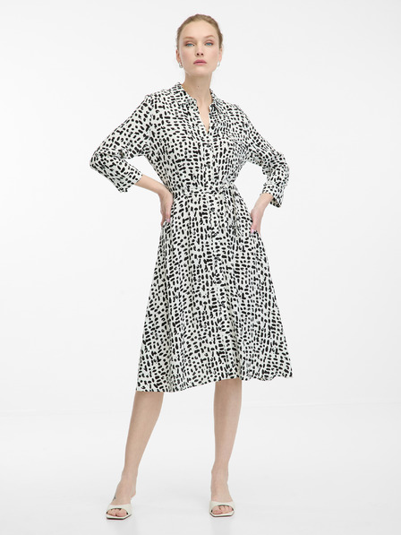 Orsay Rochie cămașă de culoare crem pentru femei, pană la genunchi ORSAY