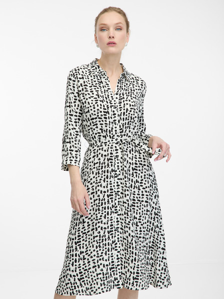 Orsay Rochie cămașă de culoare crem pentru femei, pană la genunchi ORSAY