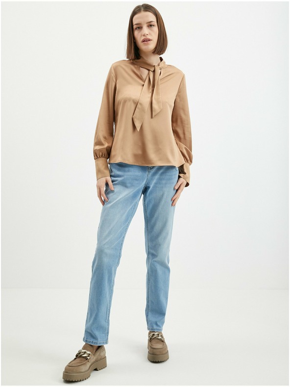 Orsay Bluză de damă maro deschis din satin ORSAY