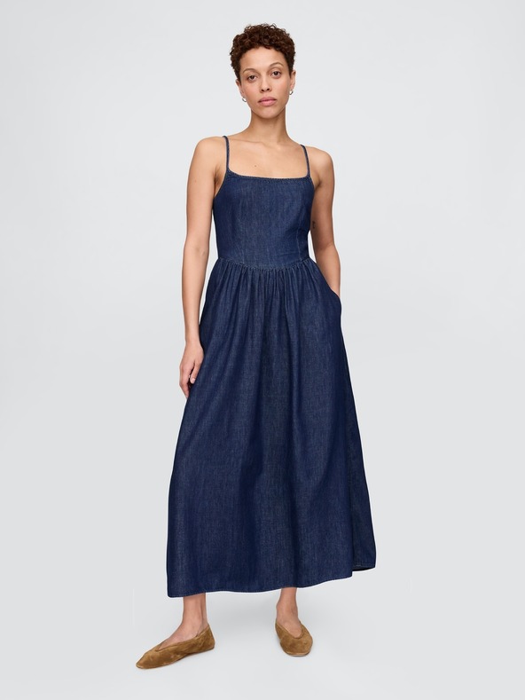 GAP Rochie maxi din denim cu buzunare GAP