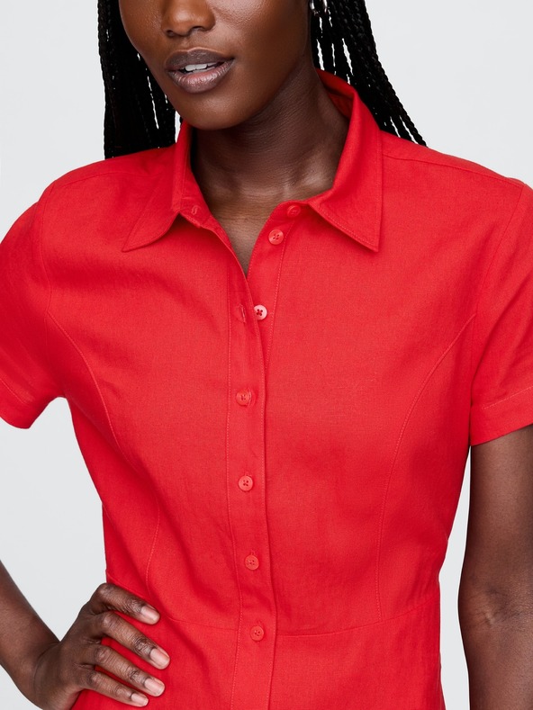 GAP Rochie maxi cămașă din in GAP