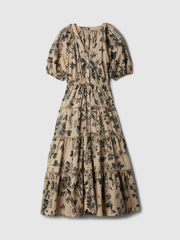 GAP Rochie maxi cu cămașă din flori GAP