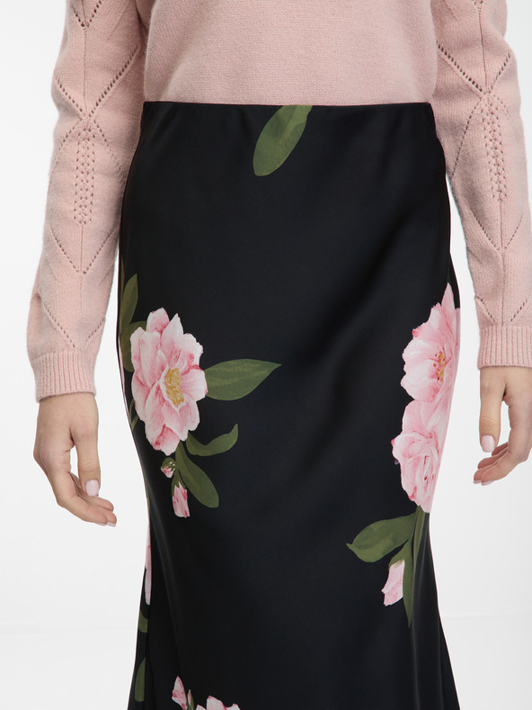 Orsay Fustă midi neagră de damă cu imprimeu floral ORSAY