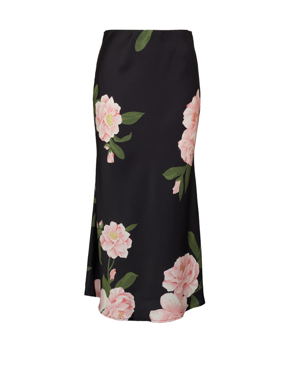 Orsay Fustă midi neagră de damă cu imprimeu floral ORSAY